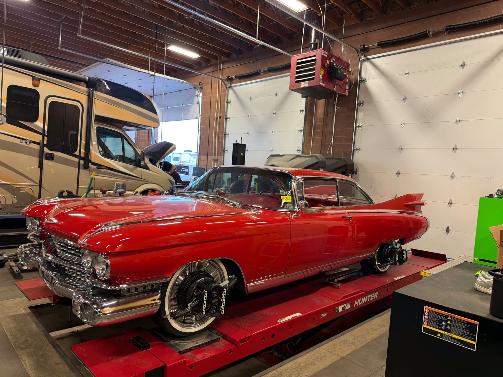 1959 Cadillac Eldorado getting a precision alignment at MPA